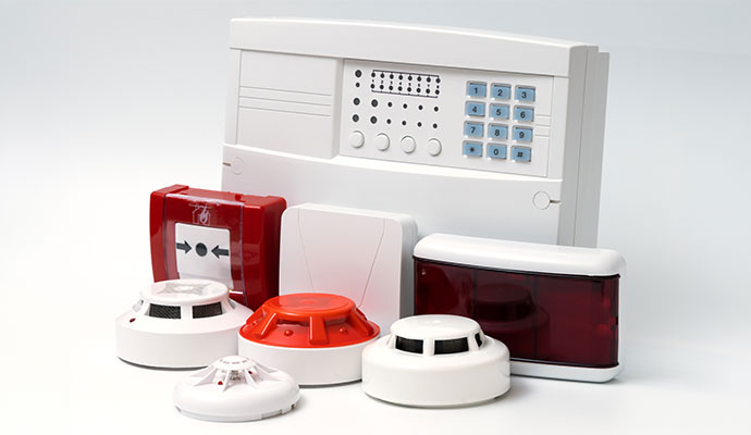 Fire alarm control panel detectors and sirens