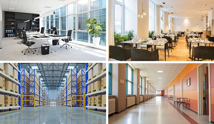 Collage of different types of industries