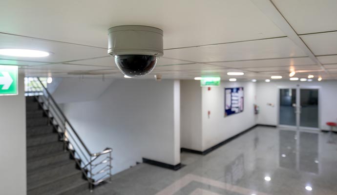 Commercial building indoor security camera