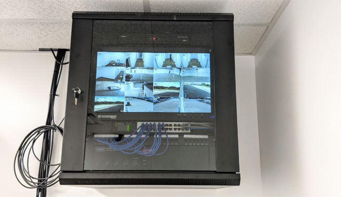 Commercial Network Switch and Security Camera Feeds