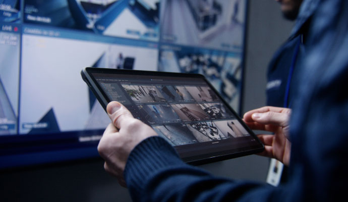 Commercial Video Surveillance Monitoring on Tablet