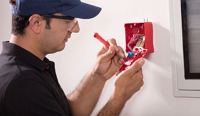 Fire Alarm Technician Wiring Wall Device
