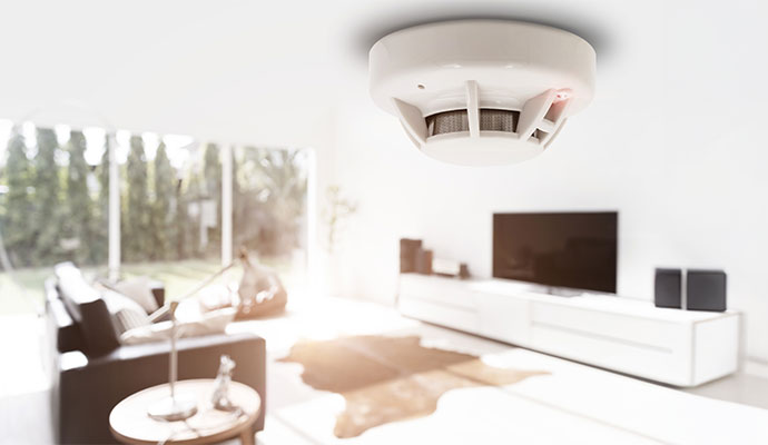 Home Safety Fire Alarm Sensor in Living Room