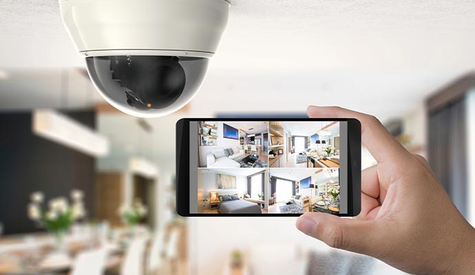Home security camera app in smartphone
