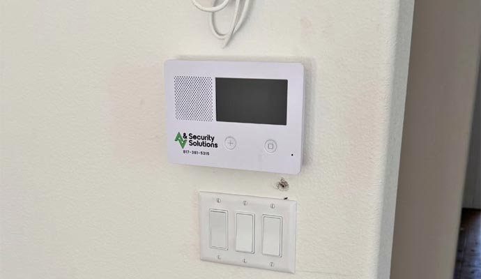 Home security keypad panel installed