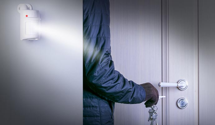 Home security motion sensor alarm