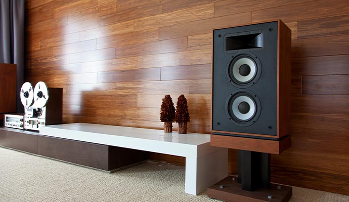 Home speaker installed with surround sound system