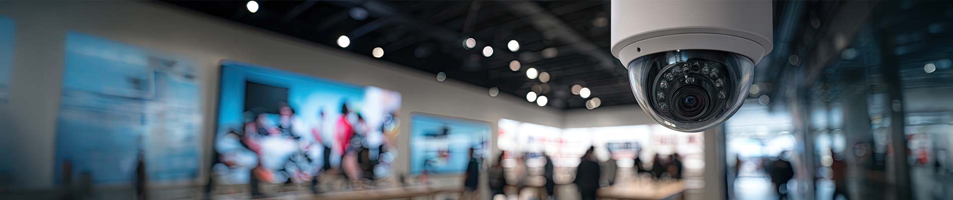 Indoor security camera inside a commercial space