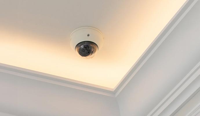 Indoor security camera installed ceiling