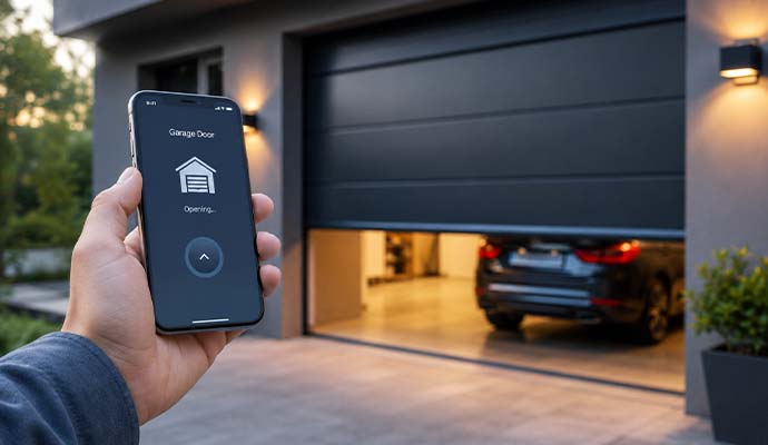 Opening a garage door using smartphone