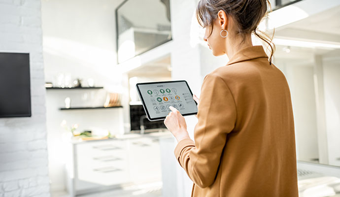 Smart Home Automation Dashboard on Tablet
