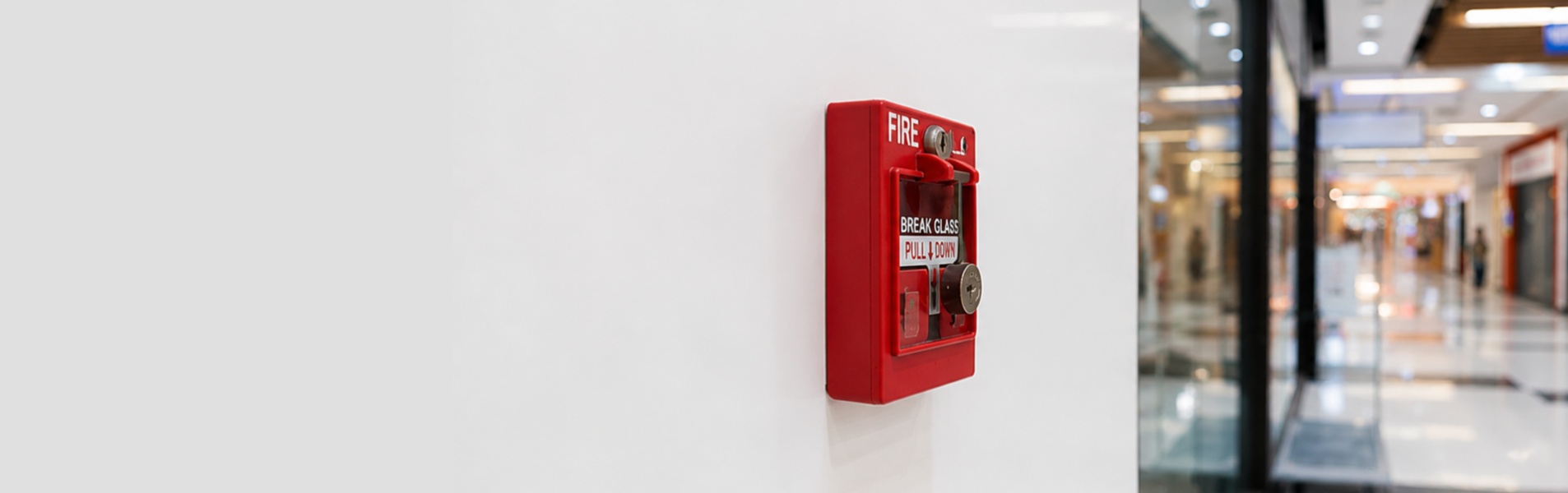 Wall mounted commercial fire alarm system
